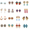 High-quality 18K gold earrings and pendants – retro palace-style gemstone design, elegant and suitable for parties and daily wear