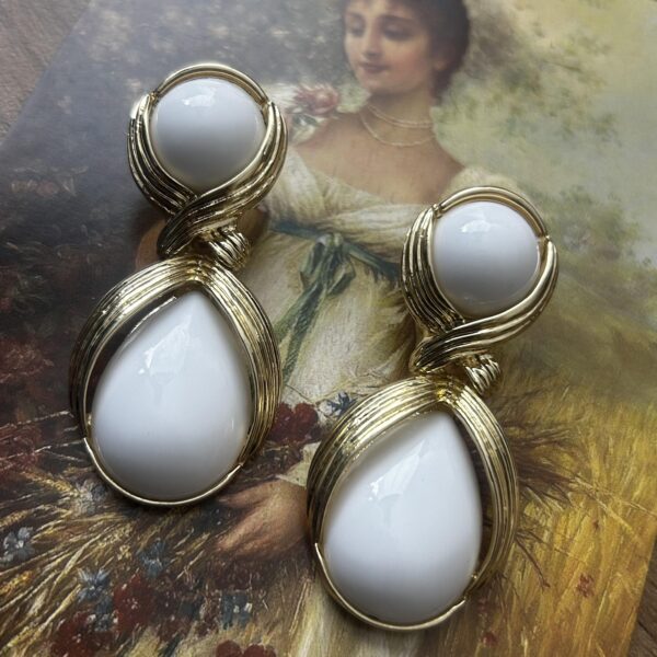 Vintage luxury palace earring gorgeous crystal pearl embellishment elegant - 图片 10