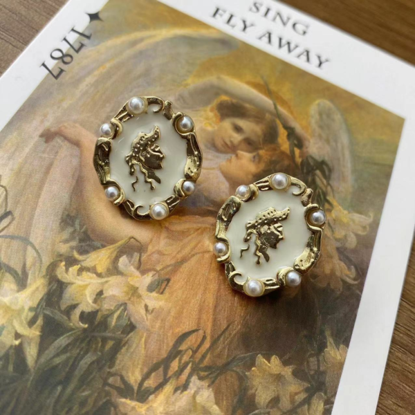 Fashion Gorgeous Pendant Elegant Vintage Earrings Artificial Gemstone 925 Silver Earrings - 图片 6