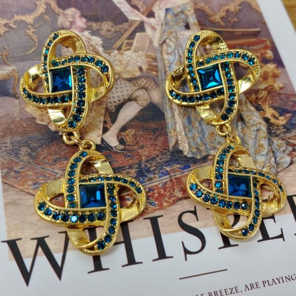 Elegant Retro Pendant Earrings – Exquisite Court Style - 图片 8