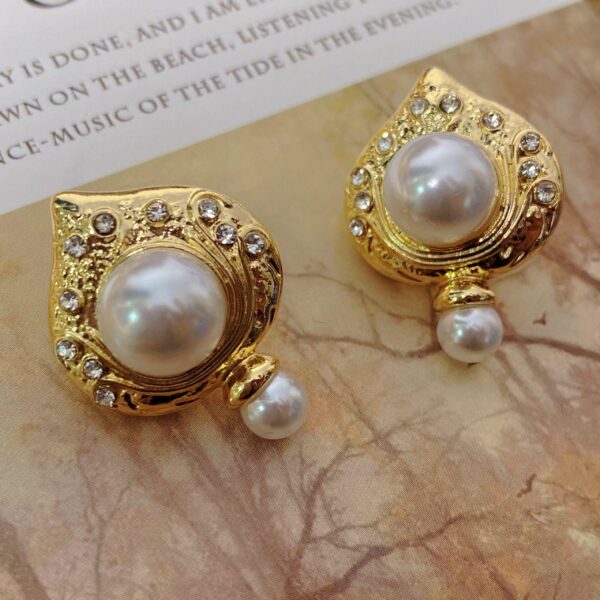 High-end simple earrings 18k gold-plated costume jewelry fashionable elegant - 图片 2