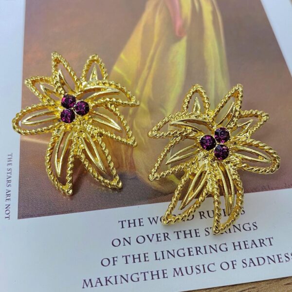 High-end simple earrings 18k gold-plated costume jewelry fashionable elegant - 图片 6