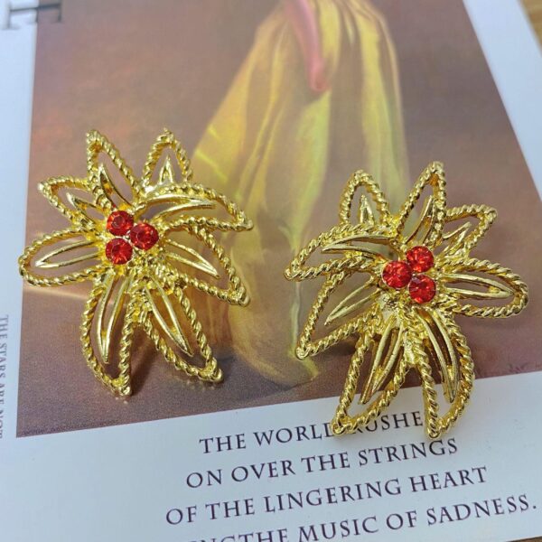 High-end simple earrings 18k gold-plated costume jewelry fashionable elegant - 图片 5