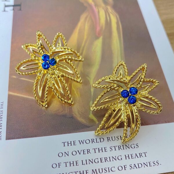 High-end simple earrings 18k gold-plated costume jewelry fashionable elegant - 图片 4