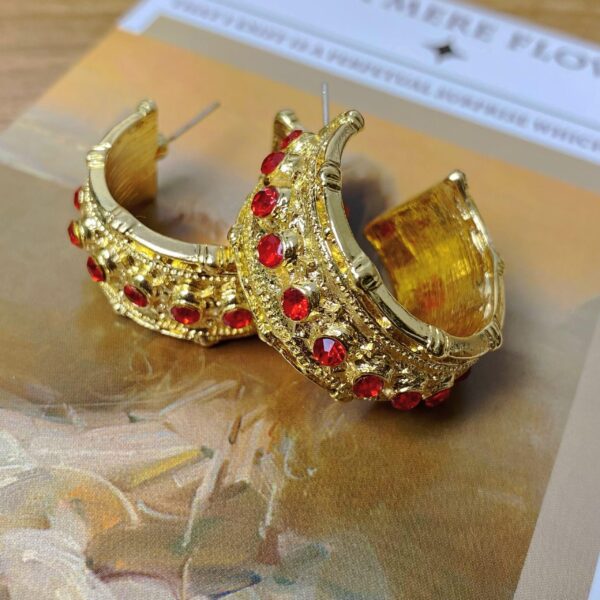 European retro palace style earrings 18k gold-plated fashion classic elegant earrings necklace - 图片 6