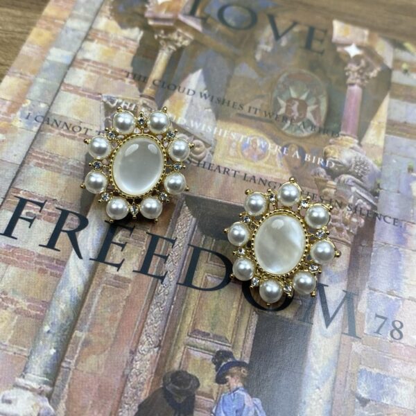 925 silver needle earrings Retro and fashion combination - 图片 9