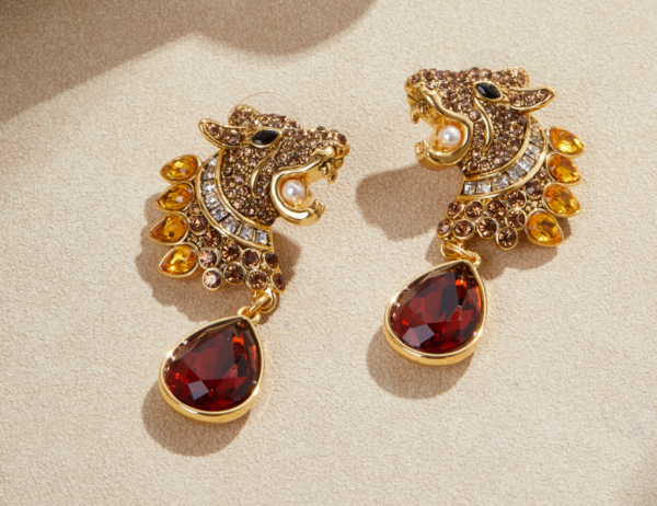 Exquisite and luxurious gemstone earrings, 18K gold-plated design, suitable for any elegant occasion - 图片 8