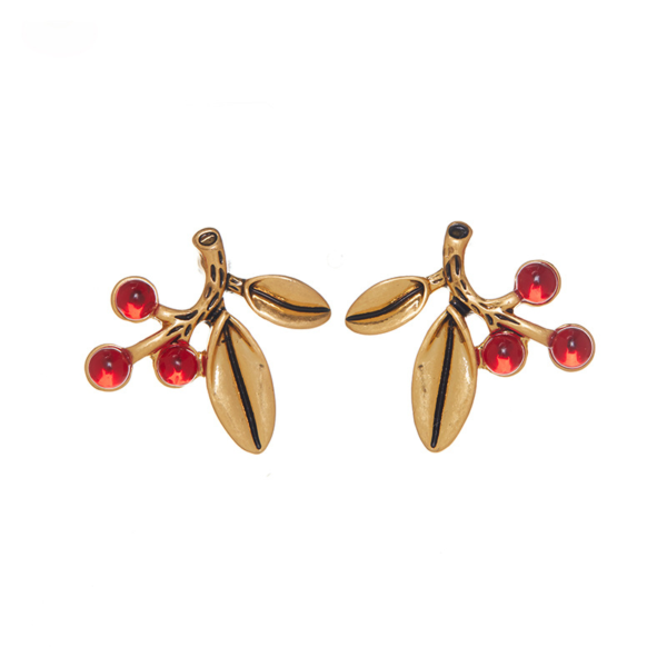 Handmade 18k gold-plated heavy craft retro earrings enamel glass beads earrings - 图片 10