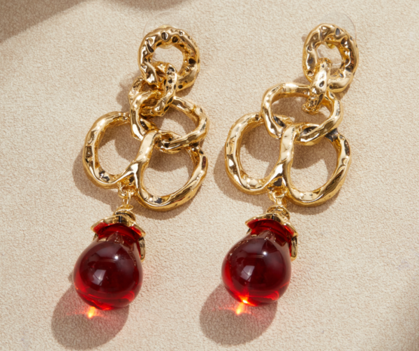 Exquisite and luxurious gemstone earrings, 18K gold-plated design, suitable for any elegant occasion - 图片 4