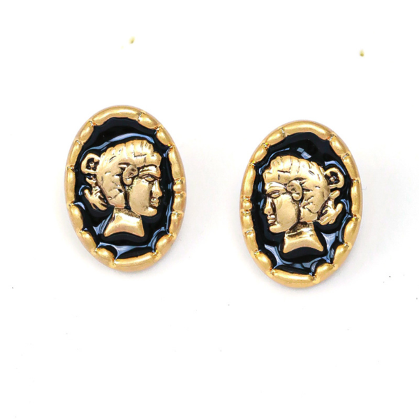 Handmade 18K Gold Simulated Gemstone Gorgeous Vintage Earrings – Exquisite Craftsmanship, Elegant and Luxurious Design - 图片 4