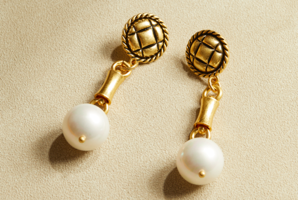 Fashion vintage 18K gold earrings Gemstone design, classic luxury jewelry (复制) - 图片 4