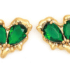 Fashion vintage 18K gold earrings Gemstone design, classic luxury jewelry - 图片 7