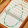 Gold gemstone pendant necklace, fashionable retro design, light luxury palace style - 图片 9