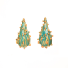 Heavy craftsmanship handmade 18K gold earrings – red agate pearl earrings lapis lazuli red glass earrings - 图片 6