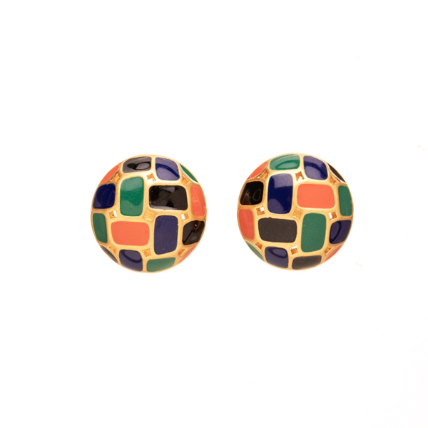 Heavy craftsmanship handmade 18K gold earrings – red agate pearl earrings lapis lazuli red glass earrings - 图片 4