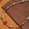 The palace-style gold-inlaid gemstone pendant is a perfect fusion of fashion, retro and light luxury. - 图片 3