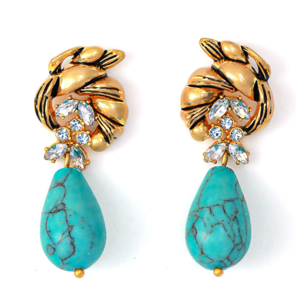 Style Vintage 18K Gold Earrings – Handmade, Gorgeous Simulated Gemstones, Exquisite Luxury - 图片 11