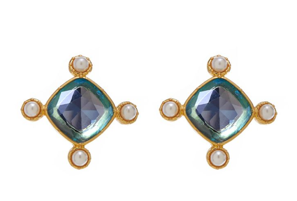 Style Vintage 18K Gold Earrings – Handmade, Gorgeous Simulated Gemstones, Exquisite Luxury - 图片 8