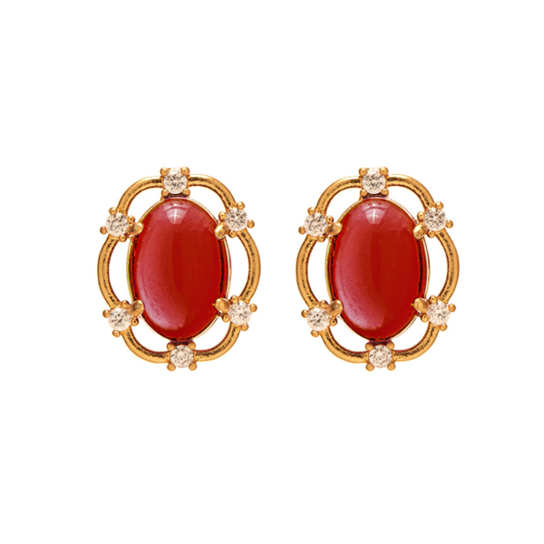 Style Vintage 18K Gold Earrings – Handmade, Gorgeous Simulated Gemstones, Exquisite Luxury - 图片 5