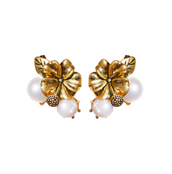 Style Vintage 18K Gold Earrings – Handmade, Gorgeous Simulated Gemstones, Exquisite Luxury - 图片 4