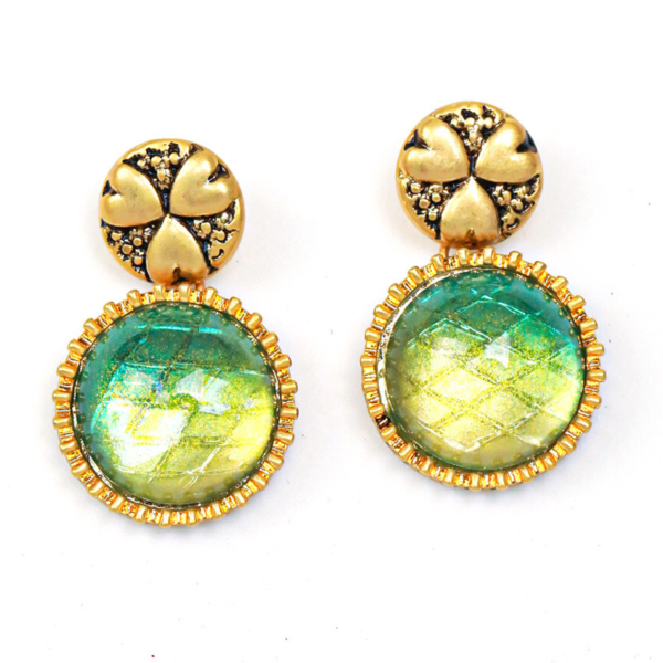 Style Vintage 18K Gold Earrings – Handmade, Gorgeous Simulated Gemstones, Exquisite Luxury - 图片 16