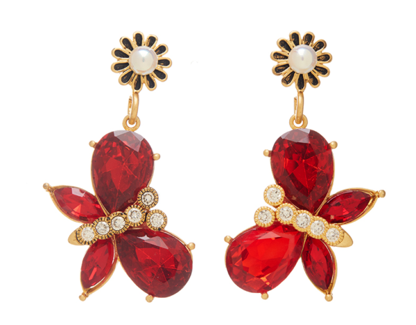 Fashion Vintage Handmade Earrings – 18K Gold Plated, Beautiful Simulated Gemstone Design - 图片 2