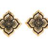 Handmade 18k gold-plated heavy craft retro earrings enamel glass beads earrings - 图片 4