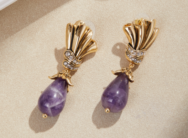 Palace style retro earrings, gold-plated gemstone earrings, fashion and elegance coexist - 图片 12