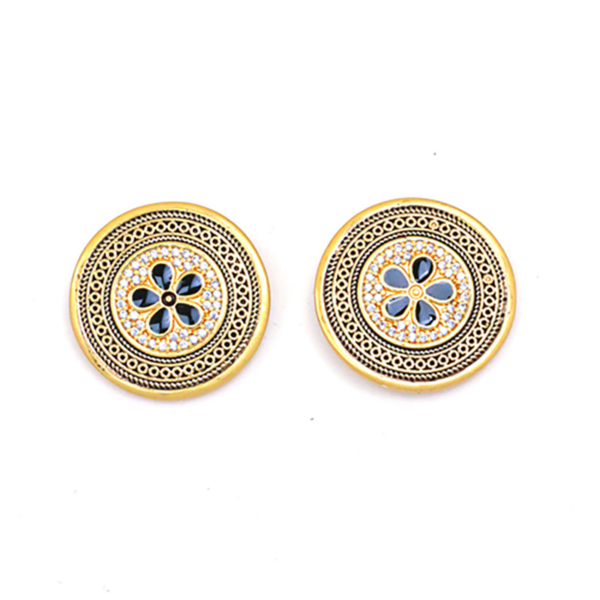 Fashion Vintage Handmade Earrings – 18K Gold Plated, Beautiful Simulated Gemstone Design - 图片 4