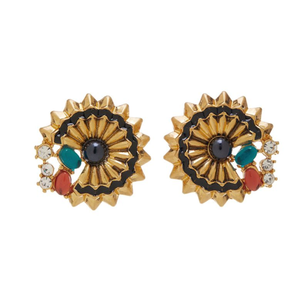 Fashion Vintage Handmade Earrings – 18K Gold Plated, Beautiful Simulated Gemstone Design - 图片 11