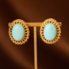 Heavy craftsmanship handmade 18K gold earrings – red agate pearl earrings lapis lazuli red glass earrings - 图片 10