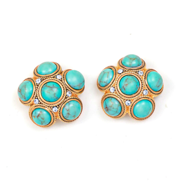 Fashion Vintage Handmade Earrings – 18K Gold Plated, Beautiful Simulated Gemstone Design - 图片 16