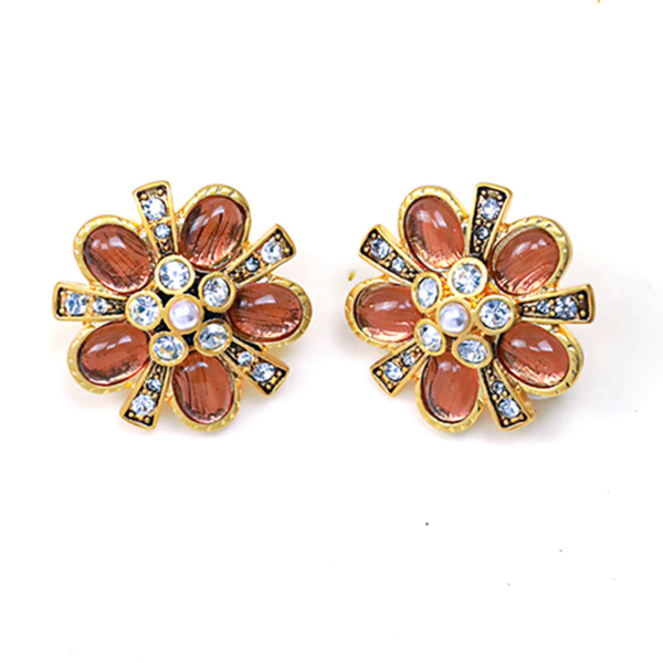 Fashion Vintage Handmade Earrings – 18K Gold Plated, Beautiful Simulated Gemstone Design - 图片 14