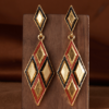 Heavy craftsmanship handmade 18K gold earrings – red agate pearl earrings lapis lazuli red glass earrings - 图片 9