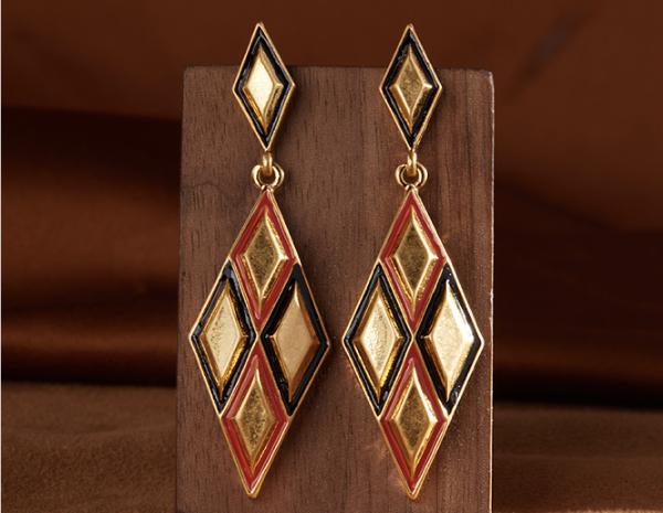Heavy craftsmanship handmade 18K gold earrings – red agate pearl earrings lapis lazuli red glass earrings - 图片 9