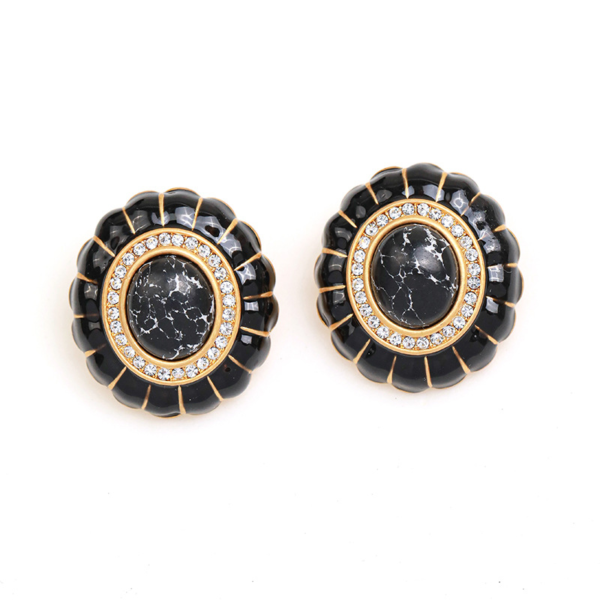 Handmade Fashion Vintage Earrings – 18K Gold Plated, Gemstone Extensions, Classic Design - 图片 6