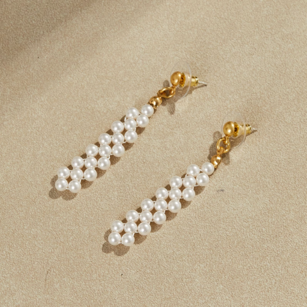 Handmade 18K Gold Vintage Earrings – Premium Imitation Gemstones, Exquisite Craftsmanship, Elegant and Fashionable - 图片 15