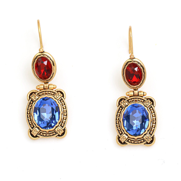 18K Gold Handmade Earrings – Gorgeous Vintage Style with Beautiful Gemstones - 图片 15