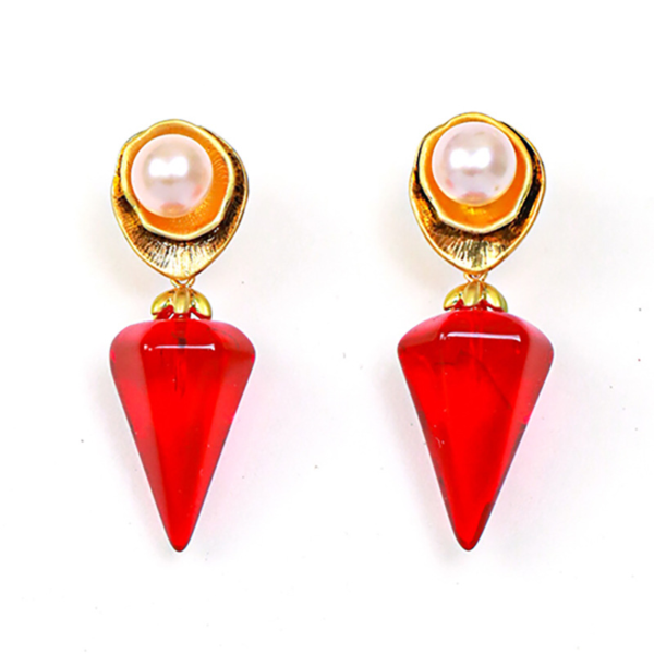 18K Gold Handmade Earrings – Gorgeous Vintage Style with Beautiful Gemstones - 图片 13