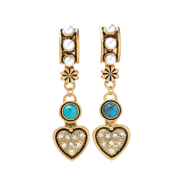 18K Gold Handmade Earrings – Gorgeous Vintage Style with Beautiful Gemstones - 图片 12