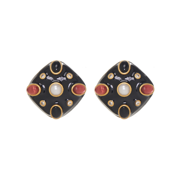 18K Gold Handmade Earrings – Gorgeous Vintage Style with Beautiful Gemstones - 图片 11