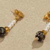 Handmade 18k gold-plated heavy craft retro earrings enamel glass beads earrings - 图片 5