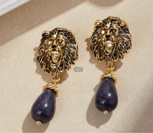 Palace style retro earrings, gold-plated gemstone earrings, fashion and elegance coexist - 图片 4