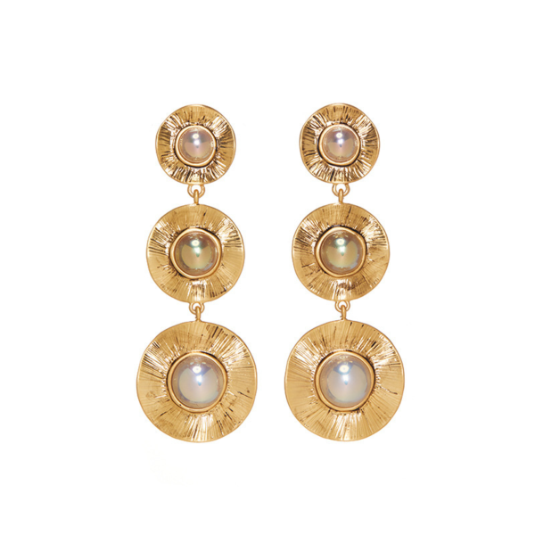 18K Gold Handmade Earrings – Gorgeous Vintage Style with Beautiful Gemstones - 图片 7