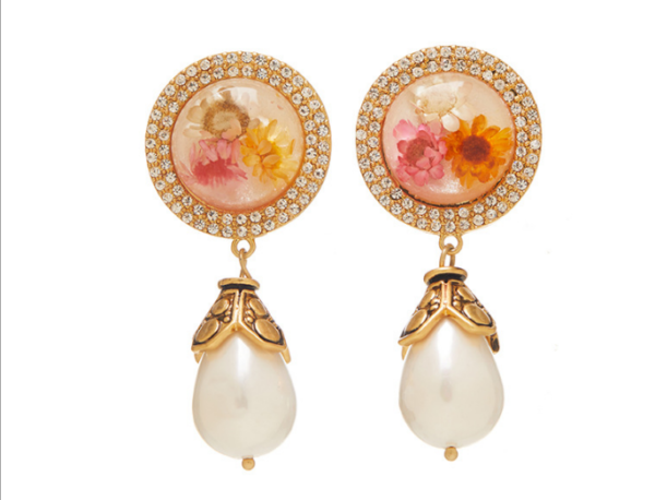 Gemstone Gorgeous Vintage Earrings – Handmade in 18K Gold, Luxurious and Exquisite - 图片 2