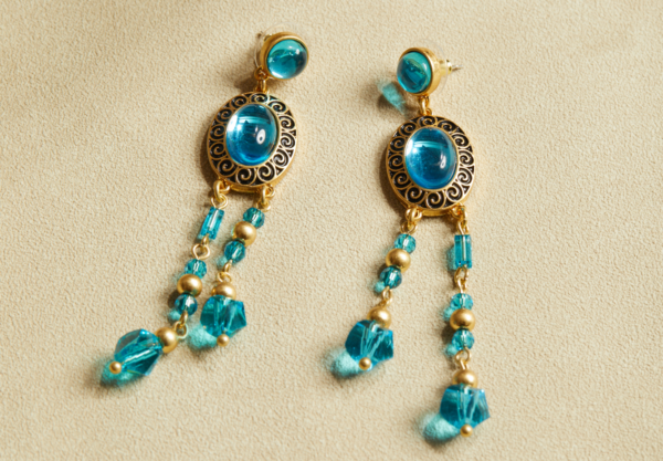 Gorgeous Vintage Gemstone Earrings – Handcrafted in 18K Gold, Classic and Elegant Design - 图片 13