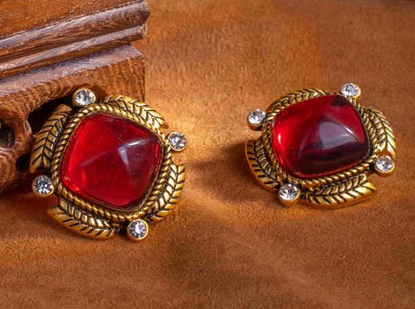 Gorgeous Vintage Gemstone Earrings – Handcrafted in 18K Gold, Classic and Elegant Design - 图片 16