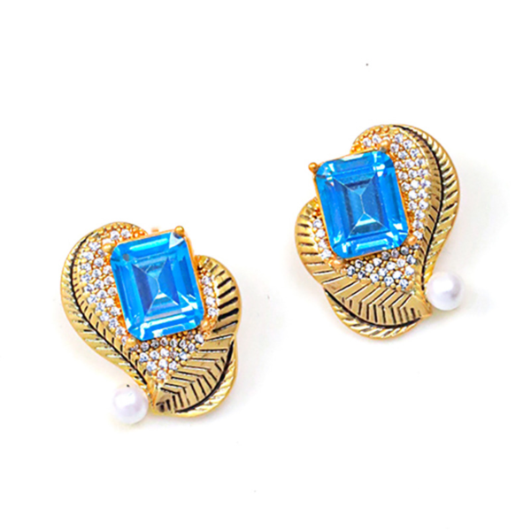 Gemstone Gorgeous Vintage Earrings – Handmade in 18K Gold, Luxurious and Exquisite - 图片 16