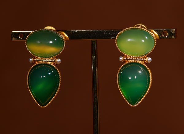 Gemstone Handmade Earrings – Fashion Vintage Design, 18K Gold Plating, Elegant - 图片 9