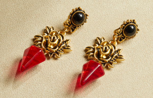 Gorgeous Vintage Gemstone Earrings – Handcrafted in 18K Gold, Classic and Elegant Design - 图片 2